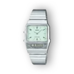 Casio ezüst analóg-digitális karóra elölnézetből.