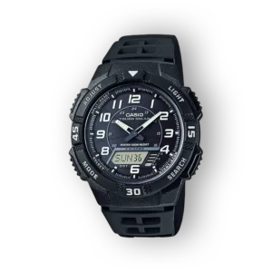 Casio fekete digitális karóra elölnézetben.