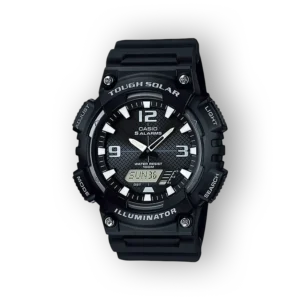 Casio Tough Solar fekete karóra elölnézetben