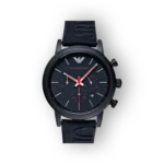 Emporio Armani férfi karóra fekete szíjjal és számlappal