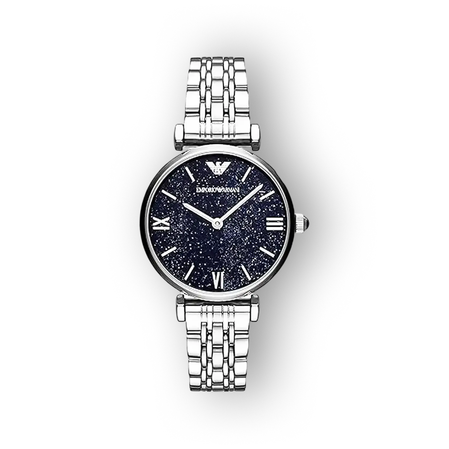 Emporio Armani női karóra, sötétkék csillogó számlappal