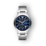 Emporio Armani kék számlapú férfi óra előlnézete.