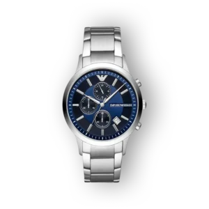 Emporio Armani kék számlapú férfi óra előlnézete.