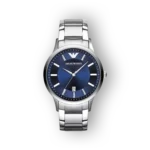 Emporio Armani karóra kék számlapos, fémszíjas kivitelben.