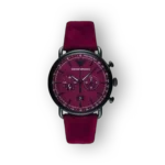 Emporio Armani férfi karóra bordó szíjjal szembenézetben