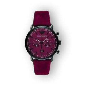 Emporio Armani férfi karóra bordó szíjjal szembenézetben