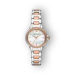 Emporio Armani női karóra rózsaszín és ezüst szíjjal