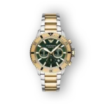 Emporio Armani két tónusú férfi karóra zöld számlappal.