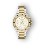 Emporio Armani arany-ezüst férfi karóra elölnézetben.