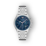 Emporio Armani kék számlapos férfi karóra elölnézetben