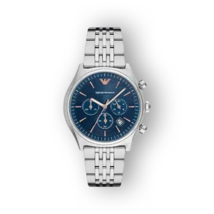 Emporio Armani kék számlapos férfi karóra elölnézetben