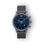 Emporio Armani férfi óra kék számlappal és fém szíjjal