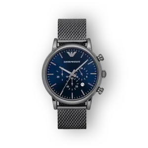 Emporio Armani férfi óra kék számlappal és fém szíjjal