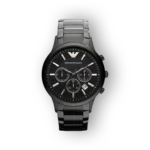 Emporio Armani fekete férfi karóra előlnézetben.