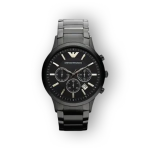 Emporio Armani fekete férfi karóra előlnézetben.