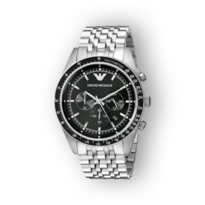 Fekete számlapos, rozsdamentes acél kijelzővel ellátott Emporio Armani AR5988 karóra. Elegáns, sportos design.