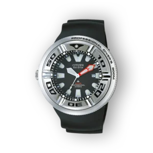 Citizen Eco-Drive búváróra fekete színben, előlnézetben