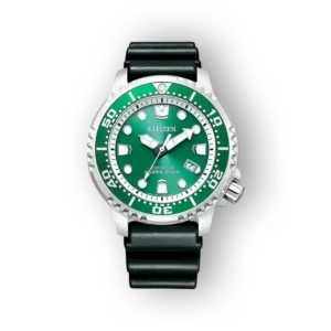 Citizen Promaster BN0158-18X zöld számlapos búváróra fekete szíjjal, Eco-Drive technológiával.