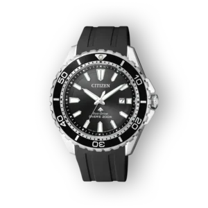 Citizen Eco-Drive búváróra fekete szíjjal előlnézetben