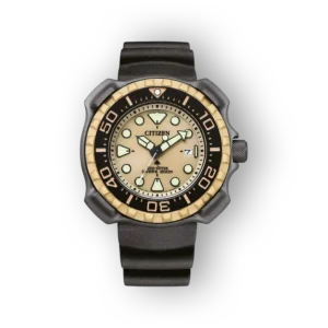 Citizen Promaster Marine BN0226-10P fekete szíjjal és arany kerettel, világító számlappal. 200 méterig vízálló.