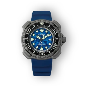 Citizen kék búváróra szemből nézve fekete számlappal