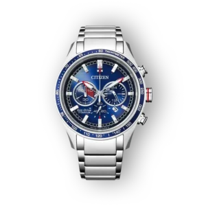 Citizen Super Titanium CA4490-85L karóra, kék számlap, fémszíj, elegáns dizájn, stopper funkcióval.
