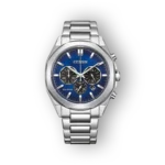 Citizen Eco-Drive férfi karóra kék számlappal és ezüst szíjjal