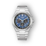 Citizen Eco-Drive CA4610-85L karóra fényes acélból és kék számlappal.