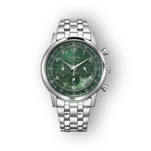 Citizen Eco-Drive CA4630-53X zöld számlapos, ezüst színű férfi óra.