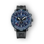 Citizen Promaster Sky CB5006-02L, kék számlapos, fekete szíjas, cronográfos karóra.