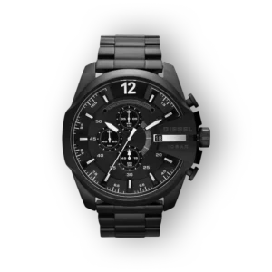 Fekete Diesel kronográf karóra elölnézeti képe.