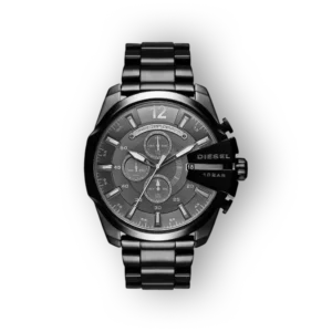 Diesel férfi karóra fekete számlappal, elölnézetben.