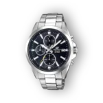 Casio Edifice kronográf karóra ezüst szíjjal, elölnézet
