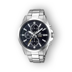 Casio Edifice kronográf karóra ezüst szíjjal, elölnézet