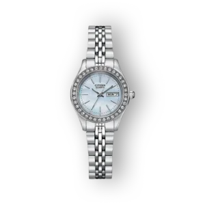 Citizen női karóra ezüst színű szíjjal előlnézetben.