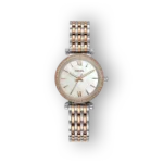 Fossil női karóra rózsaarany és ezüst szíjjal.