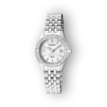 Citizen Quartz EU6060-55D ezüst szíjjal és gyöngyökkel díszített számlappal.