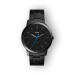 Fossil FS5308 férfi karóra fekete szíjjal és kék részletekkel.