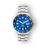 Fossil FS5991 kék számlapos karóra, fémszíjjal és vízálló kialakítással.