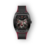 Guess GW0202G7 karóra fekete és piros szíjjal, analóg kijelző három kronográf funkcióval.