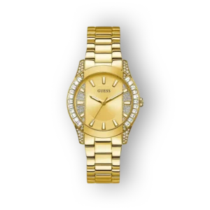Guess aranyszínű női karóra elölnézetben