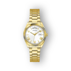 Guess karóra aranyszínű fém szíjjal előlnézetben