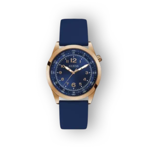 GUESS kék szíjjal és arany óratokkal