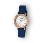 Guess női karóra kék szíjjal és arany tokban