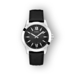 Guess fekete szíjas óra ezüst tokban előlnézetben