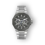 Ez a szürke Guess GW0636G1 karóra, fényes fém szíjjal és részletes számlappal rendelkezik.