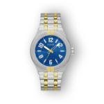 Kék számlapos, ezüst és arany színekből álló Guess GW0661G1 óra elegáns, modern dizájnnal.