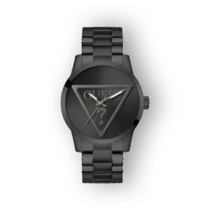 Guess fekete rozsdamentes acél karóra elölnézetben.