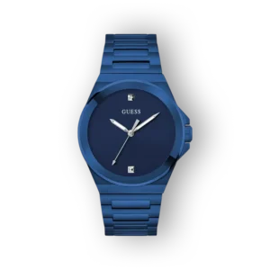 Guess kék férfi karóra, előlnézetben ábrázolva
