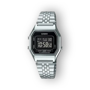 Casio digitális karóra ezüst színű fémszíjjal